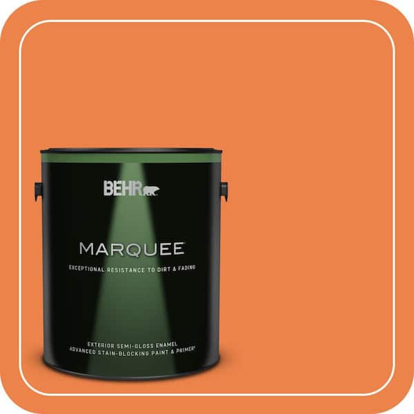 BEHR PREMIUM PLUS #240B-6 Orange Zest Flat Interior/Exterior Paint & Primer Color Sample (2)