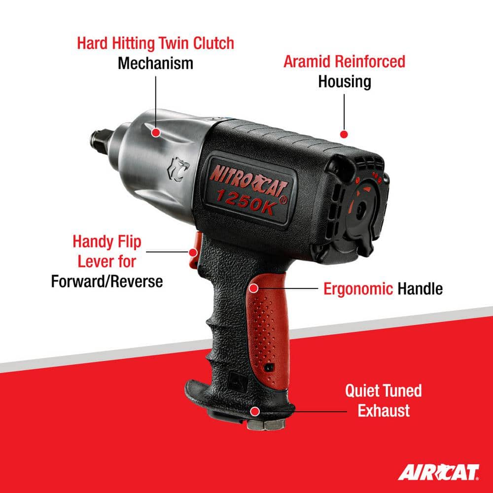 NITROCAT 1/2 in. Kevlar Twin Clutch Impact Wrench (2)