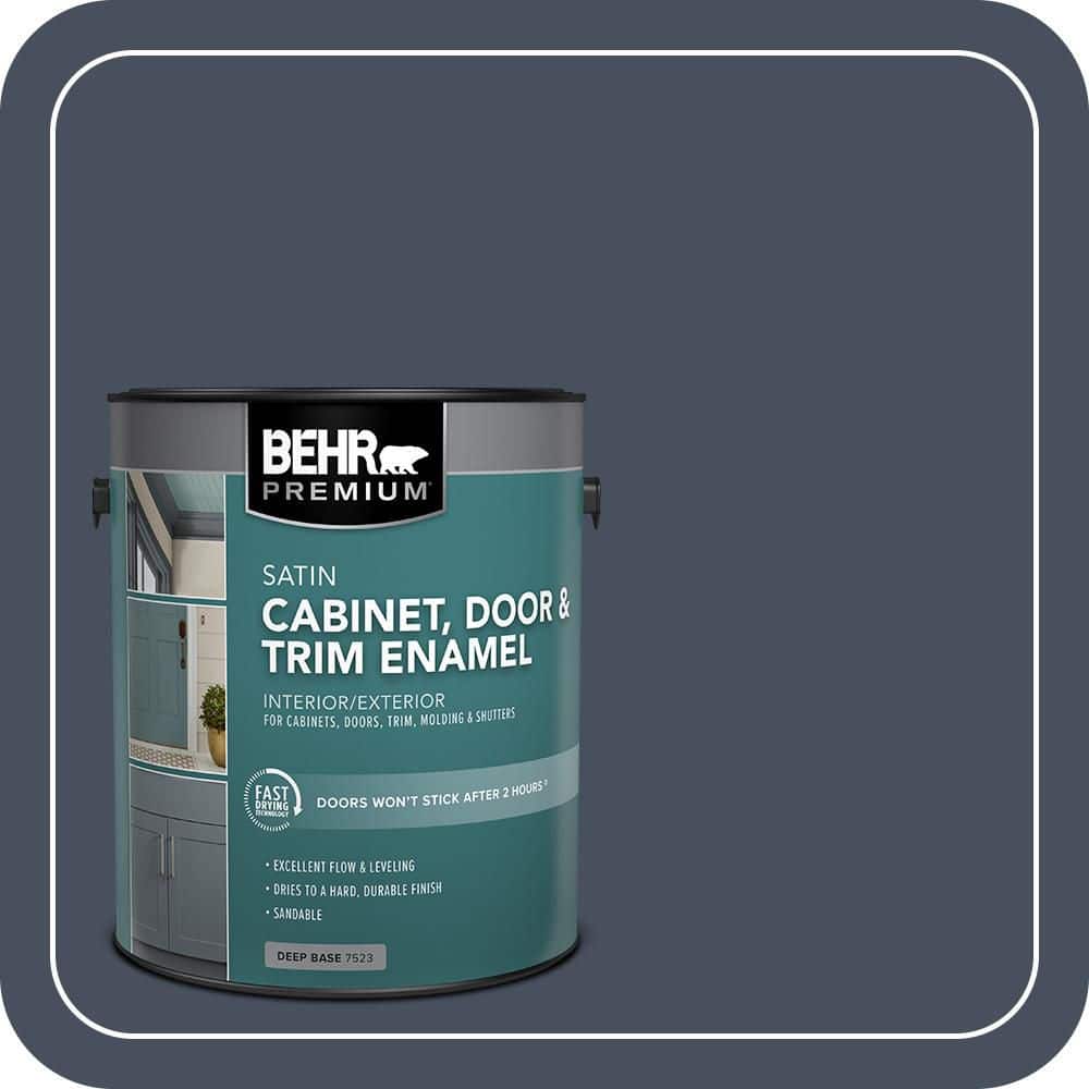 BEHR PREMIUM 1 gal. #S510-7 Dark Denim Satin Enamel Interior/Exterior Cabinet, Door & Trim Paint