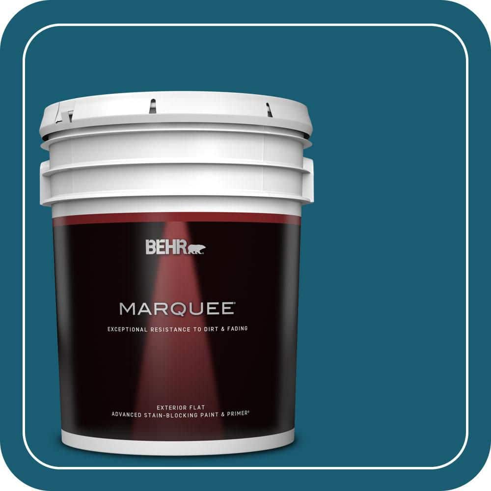 BEHR MARQUEE 5 gal. #540D-7 Deep Blue Sea Flat Exterior Paint & Primer