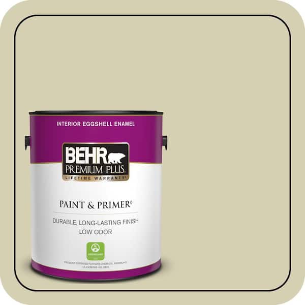 BEHR PREMIUM PLUS 1 gal. #S350-2 Windmill Eggshell Enamel Low Odor Interior Paint & Primer (2)