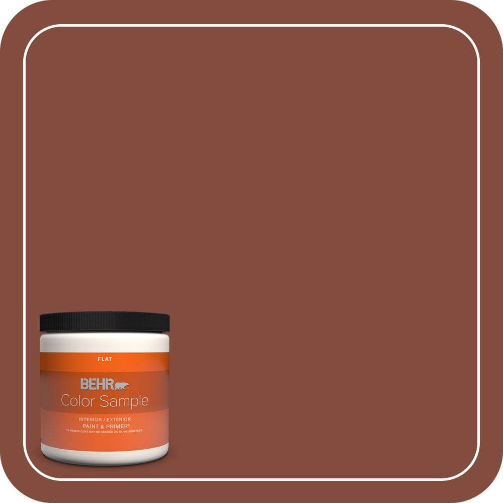 BEHR PREMIUM PLUS 8 oz. #S160-7 Red Chipotle Flat Interior/Exterior Paint & Primer Color Sample