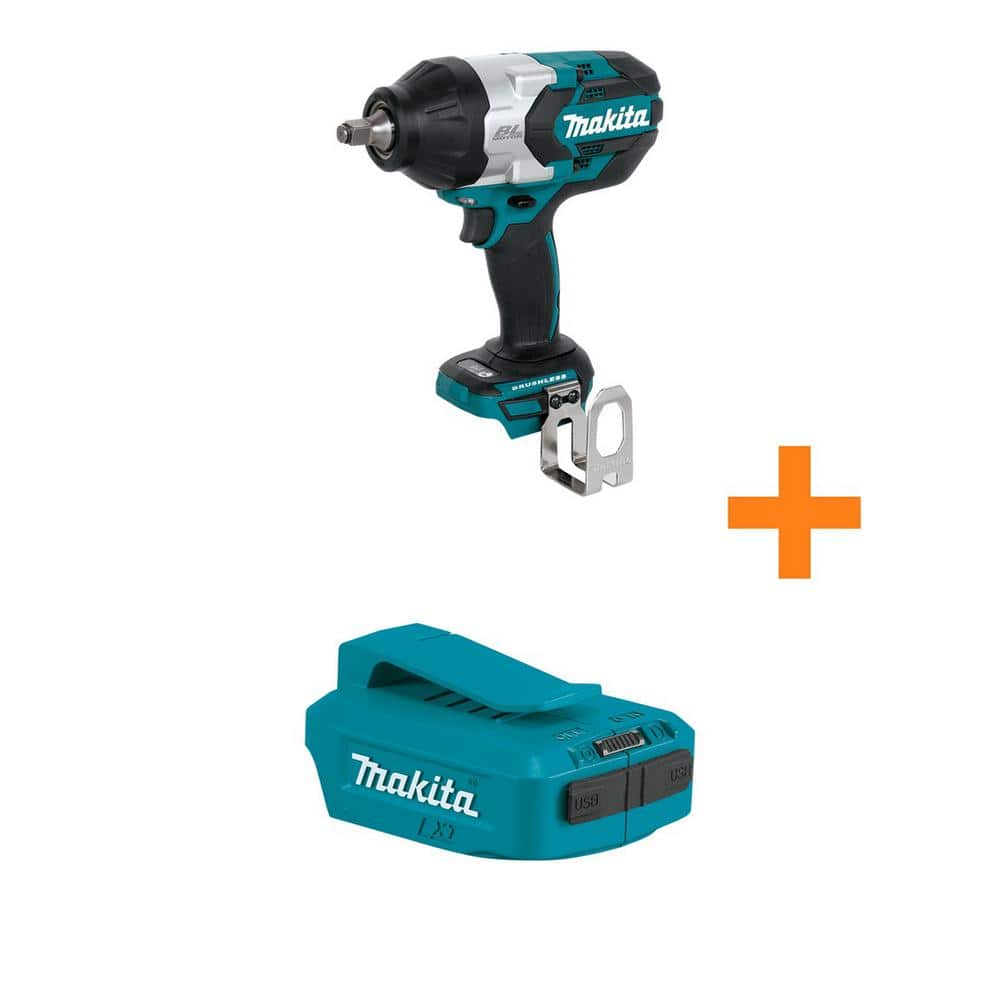 Makita 18V LXT Brushless Cordless High-Torque 1/2 in. Sq. Drive Impact Wrench, Tool Only w/Power Source, Tool Only