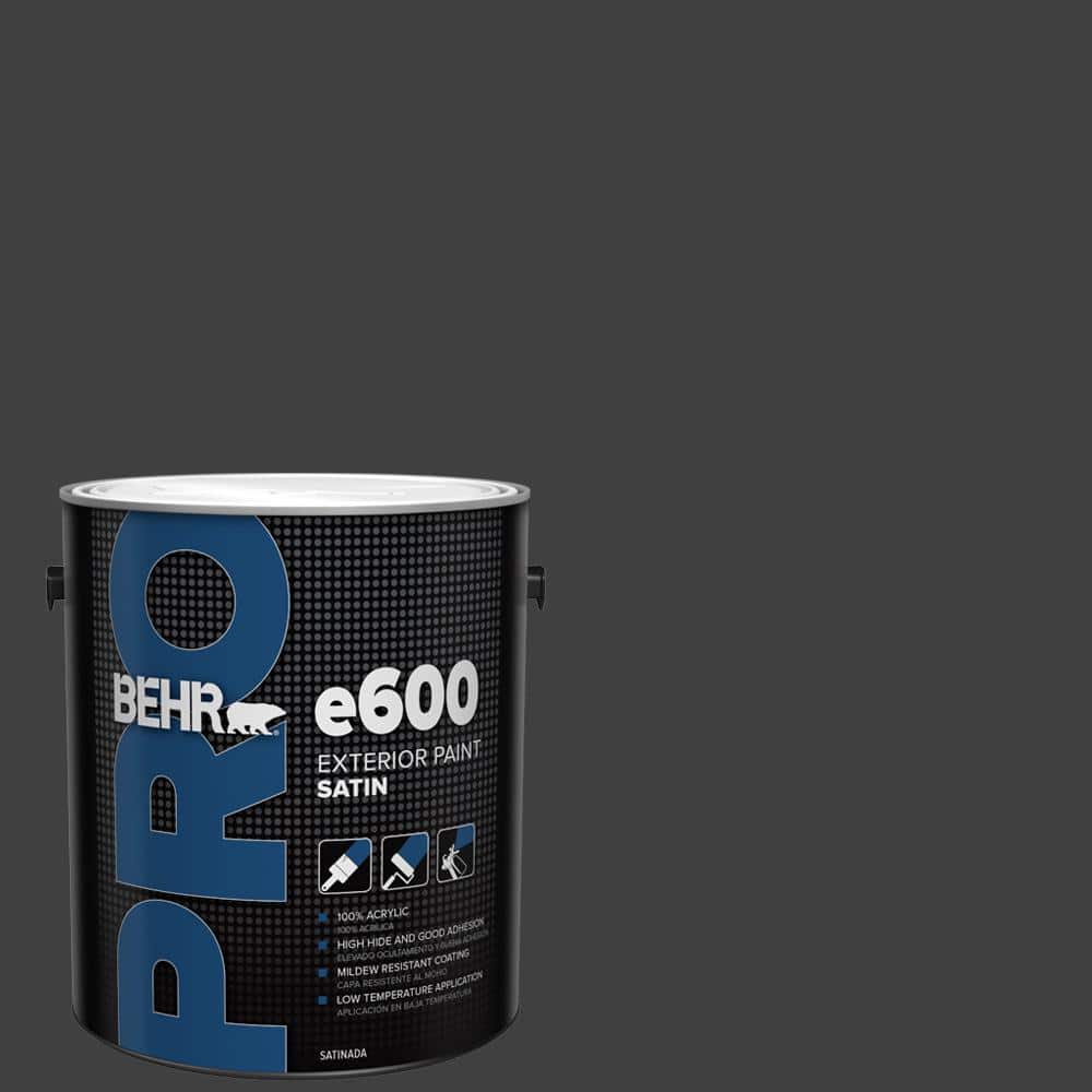 BEHR PRO 1 gal. #1350 Ultra Pure Black Satin Enamel Exterior Paint