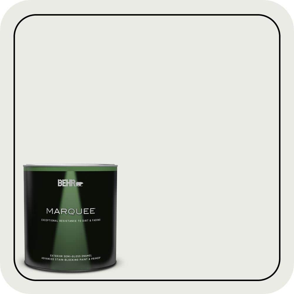 BEHR MARQUEE 1 qt. #PPU12-12 Gallery White Semi-Gloss Enamel Exterior Paint & Primer