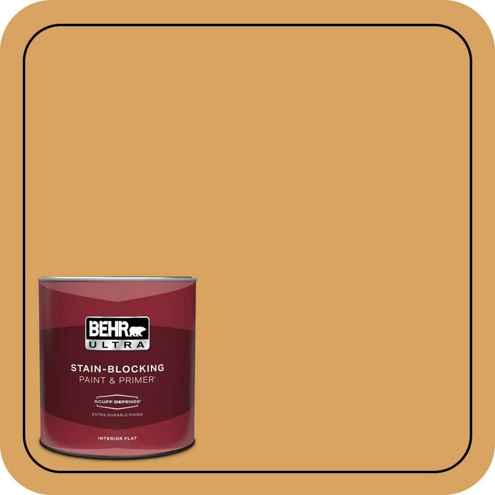 BEHR ULTRA 1 qt. #MQ4-10 Amber Brew Extra Durable Flat Interior Paint & Primer (1)