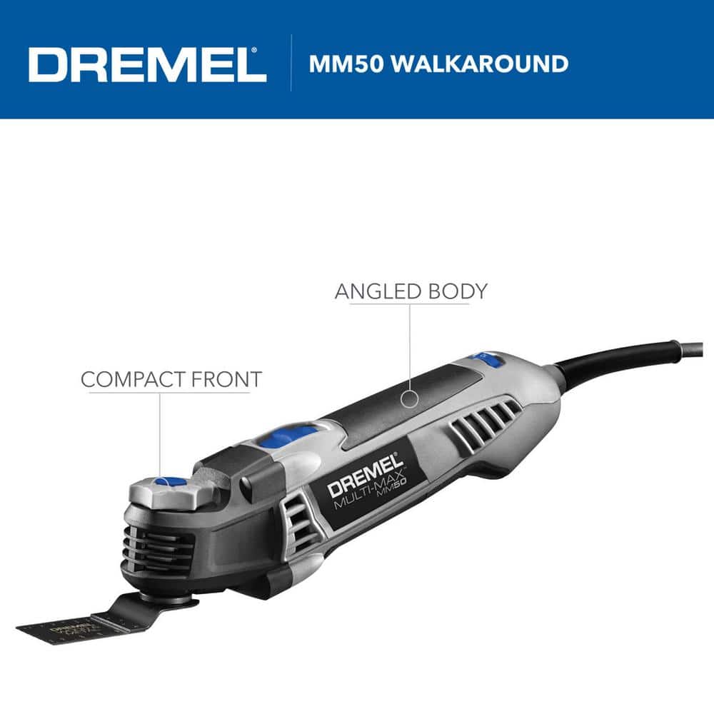 Dremel Multi-Max 50 5 Amp Variable Speed Corded Oscillating Multi-Tool Kit with 3PK Universal 1-1/8 in. Carbide Flush Blade (3)