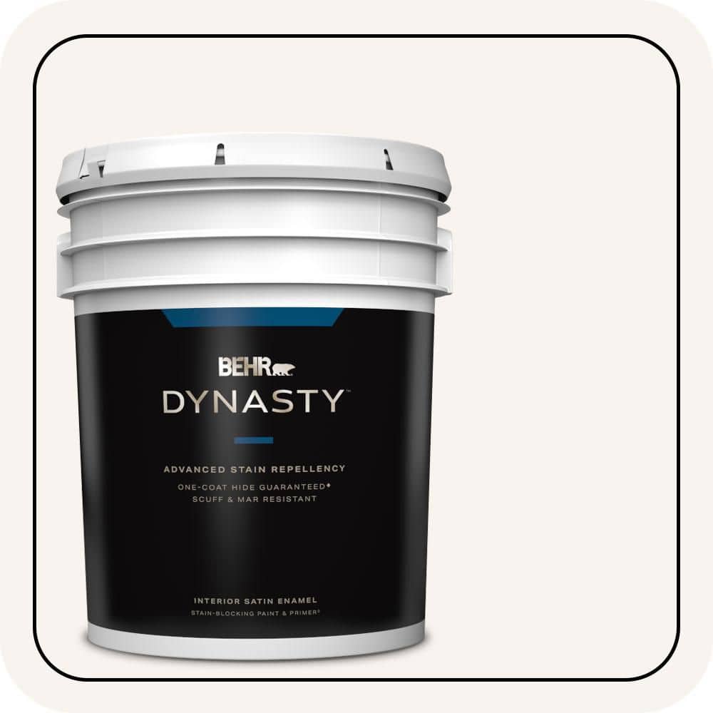 BEHR DYNASTY 5 gal. #PR-W13 Crystal Cut Satin Enamel Interior Stain-Blocking Paint and Primer