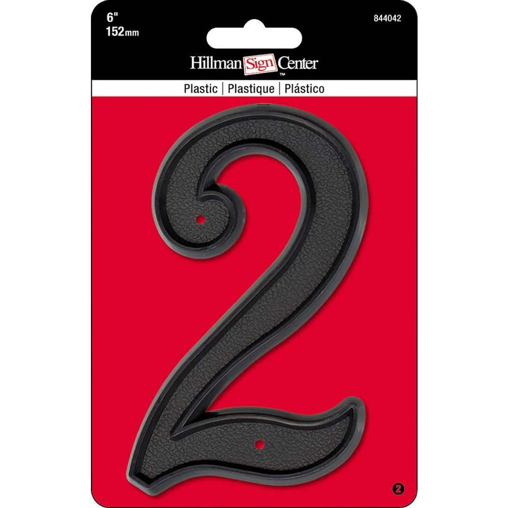 The Hillman Group 5-1/2 in. Black Plastic Number 2