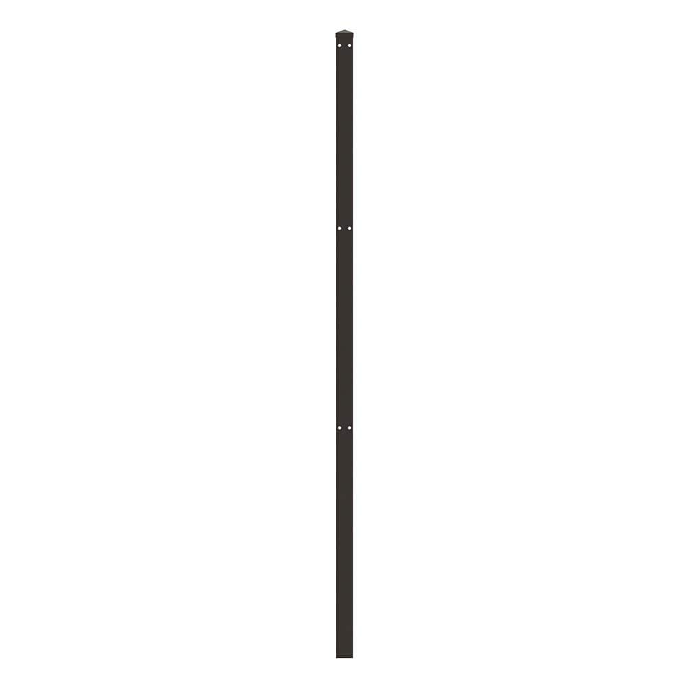 FORGERIGHT Standard-Duty Deco Grid 2 in. x 2 in. x 6.18 ft. Steel Black Fence Post with Hardware (6-Pack) (2)