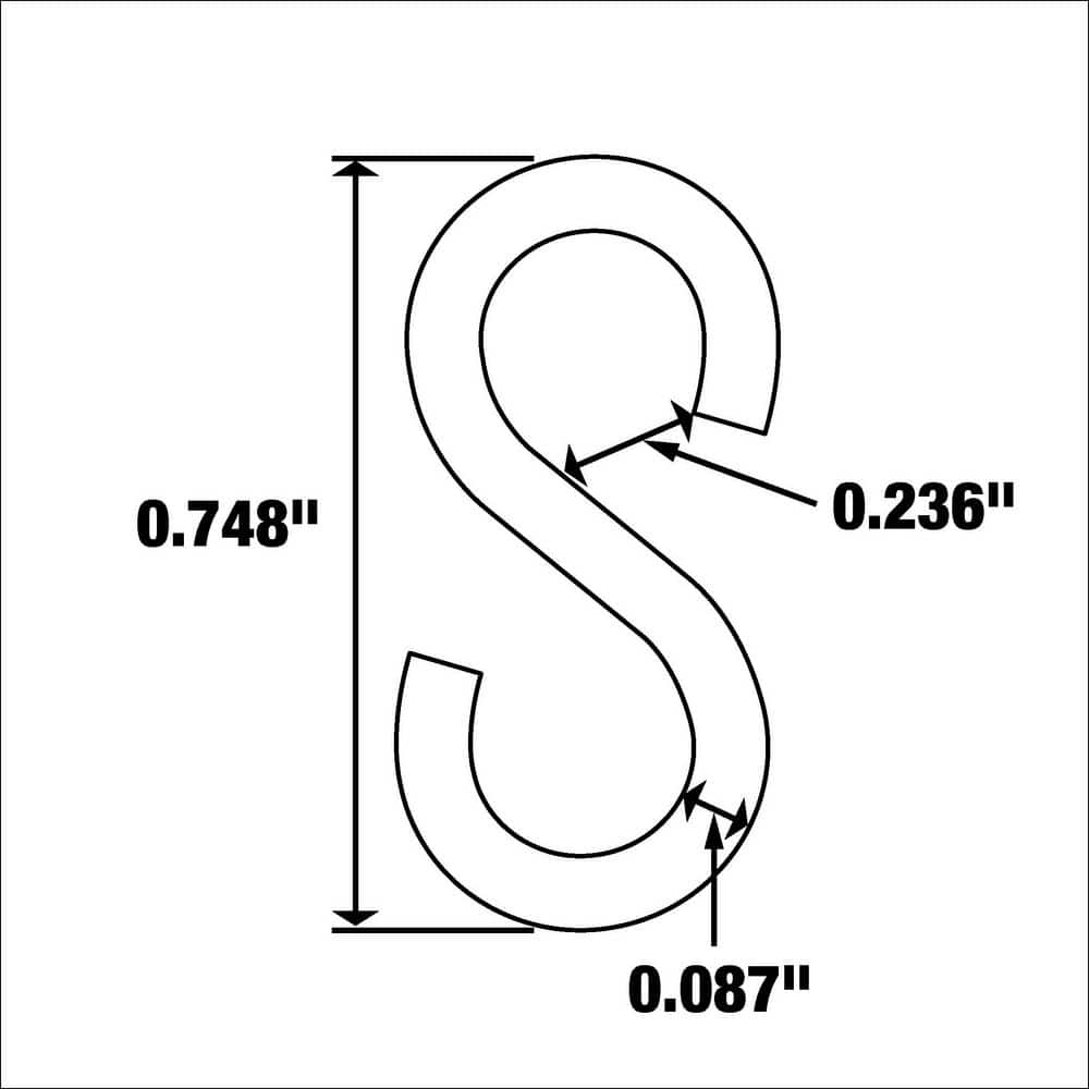 Everbilt 1/16 in. x 3/4 in. Zinc S-Hook (6-Pack) (3)