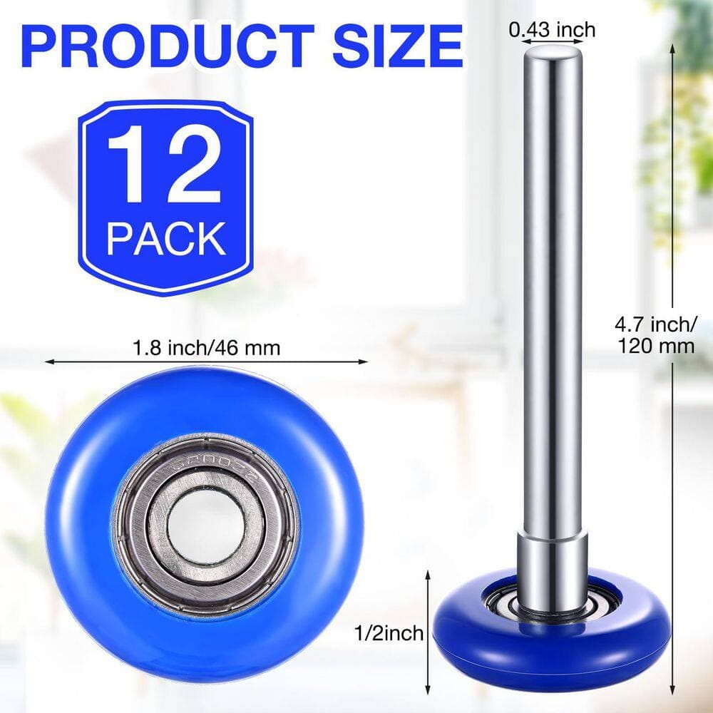 Unbranded 1.8 in. Flat Round Quiet Nylon Sealed Double Wall Bearing Residential Garage Door Roller Assembly 12-Pack (2)