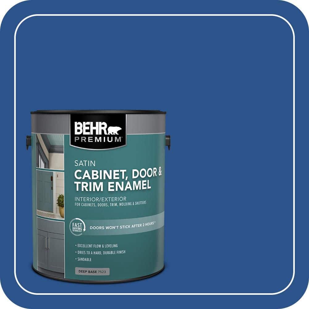 BEHR PREMIUM 1 gal. #P520-7 Flashy Sapphire Satin Enamel Interior/Exterior Cabinet, Door & Trim Paint