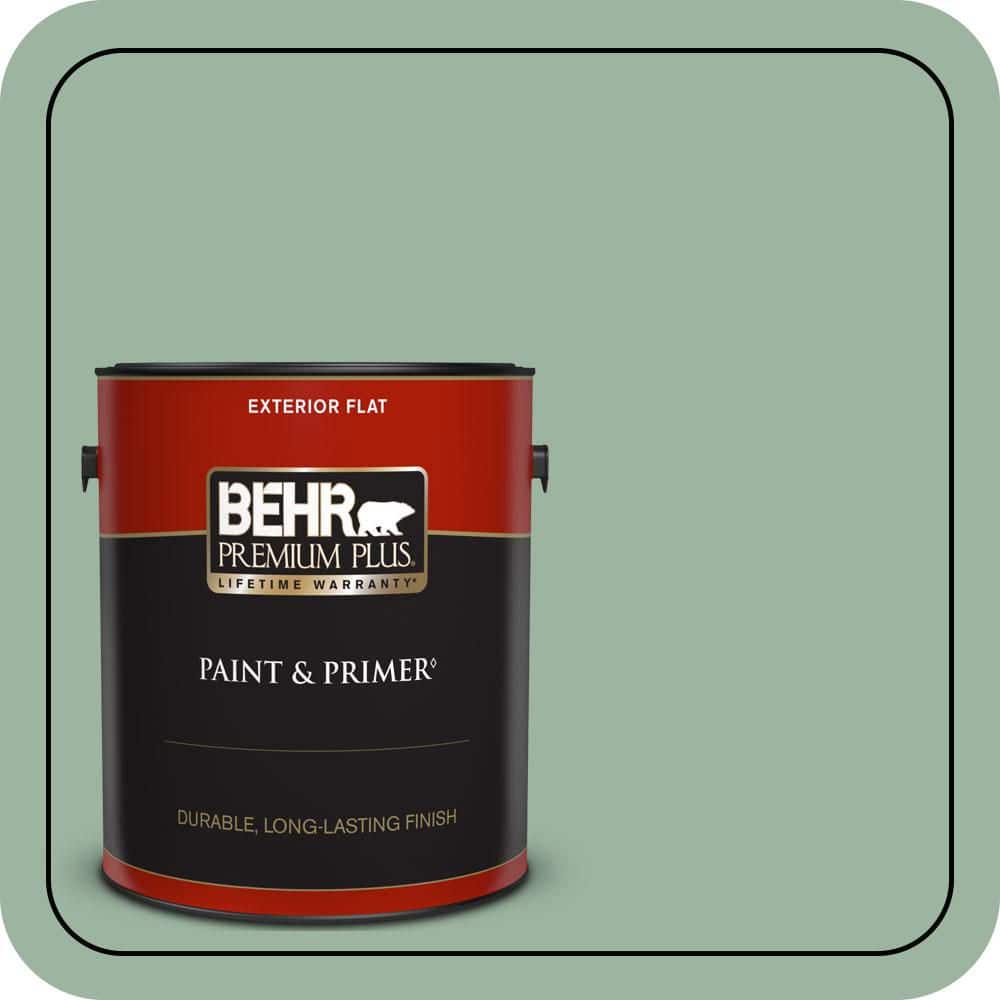 BEHR PREMIUM PLUS 1 gal. #S410-4 Copper Patina Flat Exterior Paint & Primer