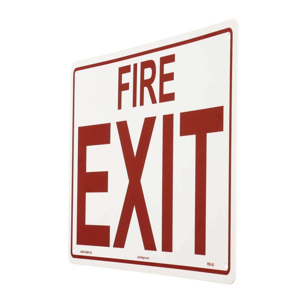 Lynch Sign 14 in. x 10 in. Fire Exit Sign Printed on More Durable, Thicker, Longer Lasting Styrene Plastic (3)