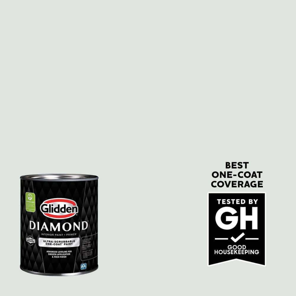 Glidden Diamond 1 Qt. Icy Bay PPG1012-1 Flat Interior Paint with Primer
