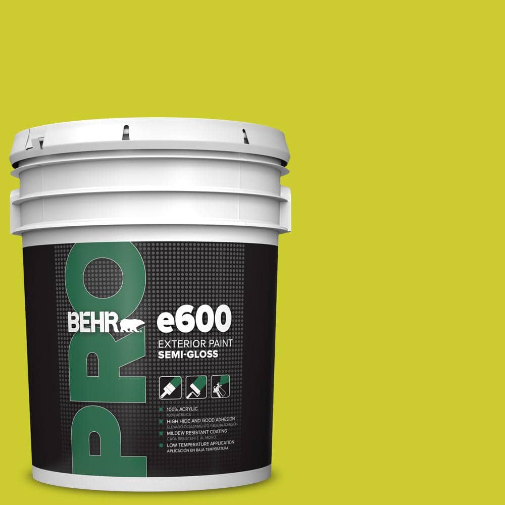 BEHR PRO 5 gal. #S-G-400 Lime Pop Semi-Gloss Exterior Paint