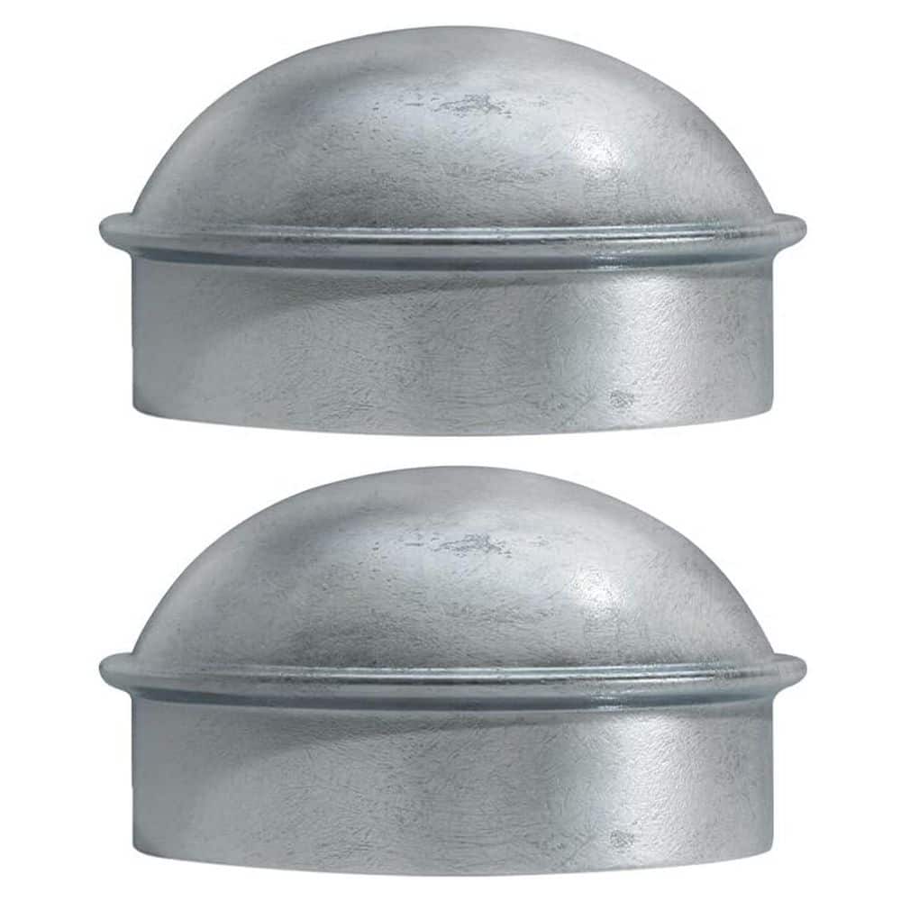 Afoxsos Galvanized Steel Fence Post Caps for 2-7/8 OD Pipe Chain Link Fence Parts Easy Installation 2-Pack (1)