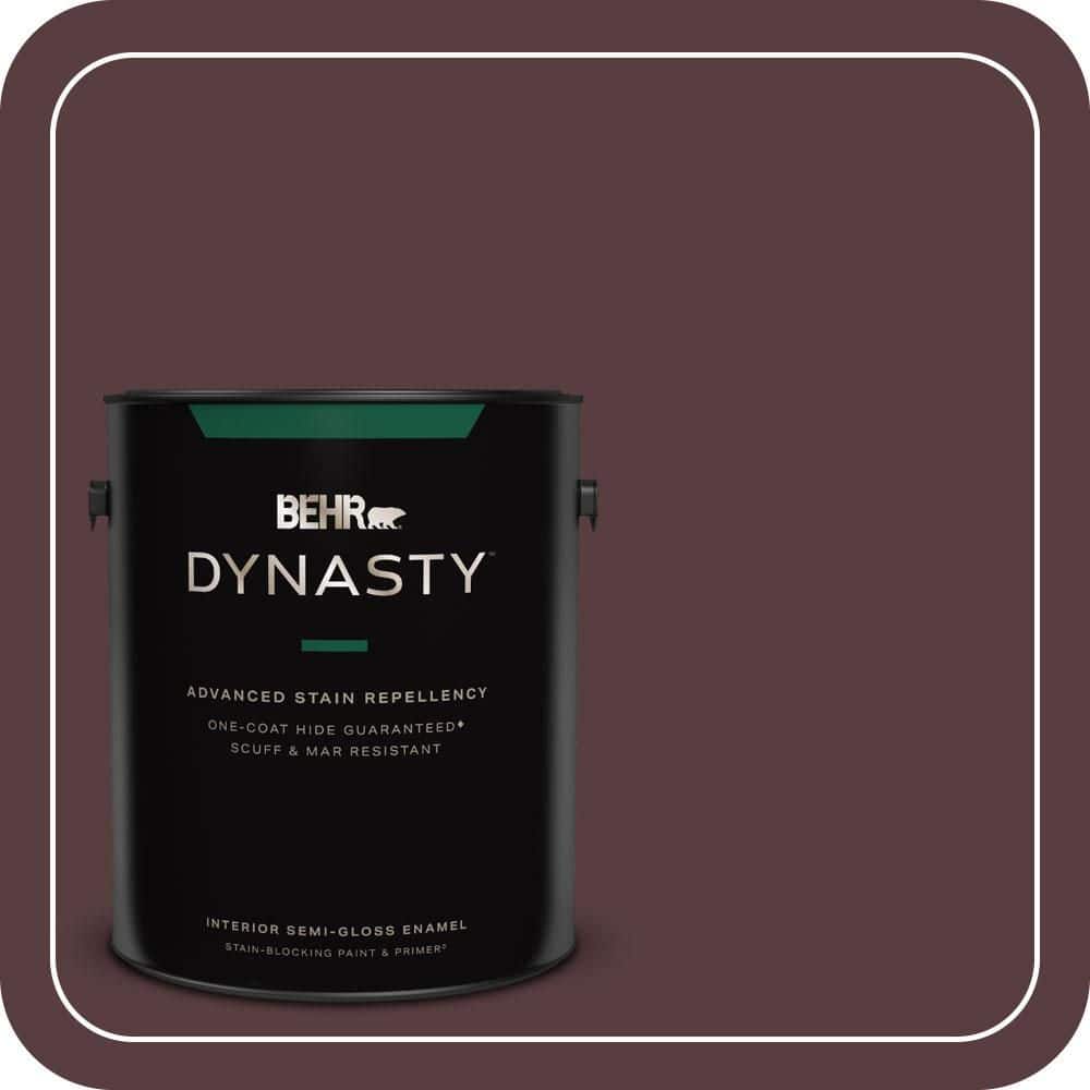 BEHR DYNASTY 1 gal. #PPU1-02 Divine Wine Semi-Gloss Enamel Interior Stain-Blocking Paint & Primer