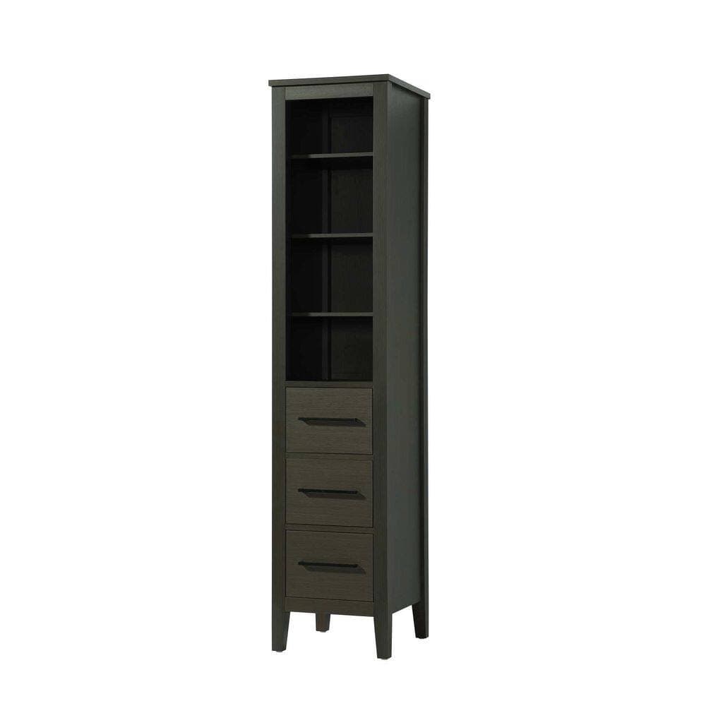 TIMELESS HOME 16 in. W x 18 in. D x 72 in. H Mocha Brown Freestanding Linen Cabinet (3)