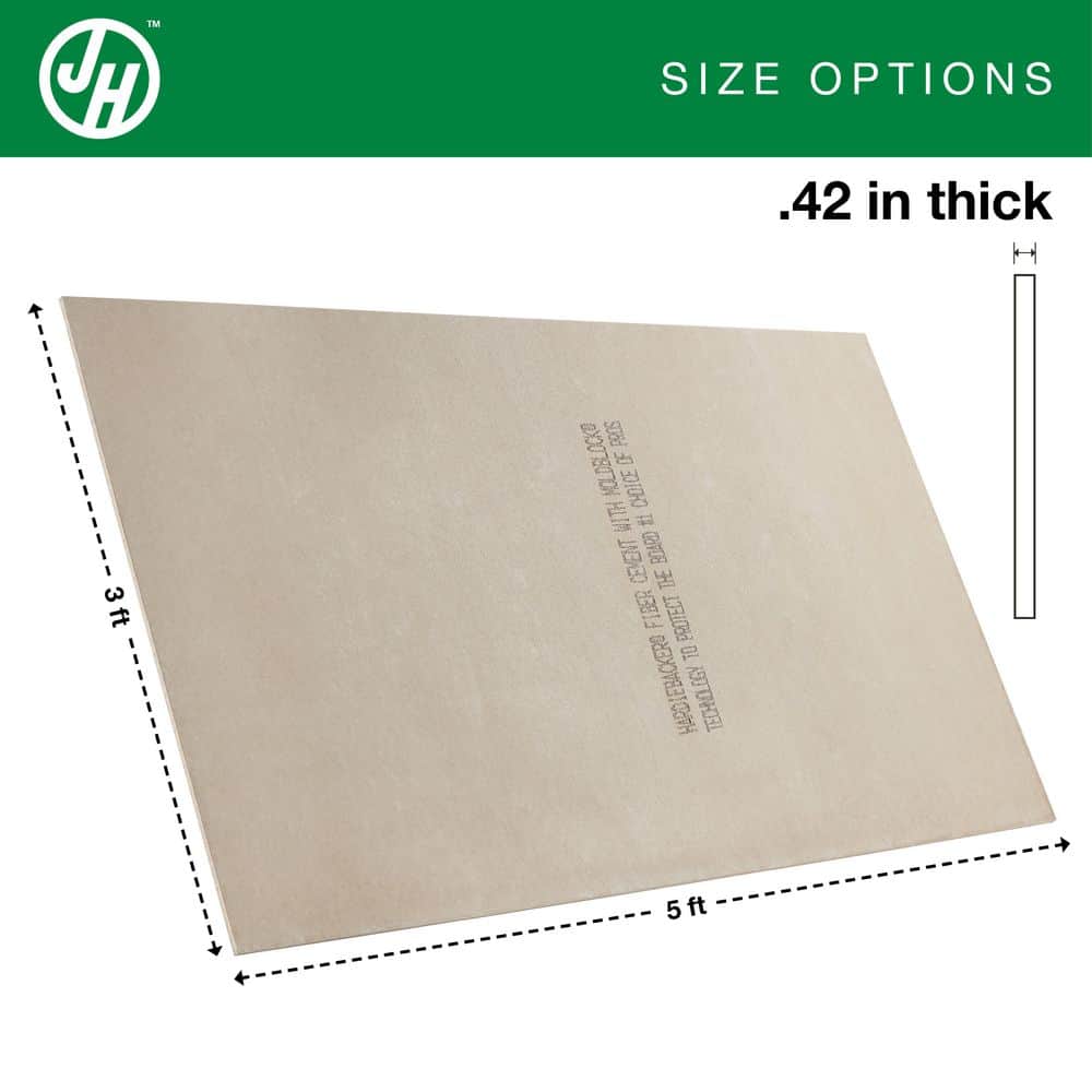 James Hardie Hardie Backer 1/2 in. 3 ft. 5 ft. Cement Backer Board (3)
