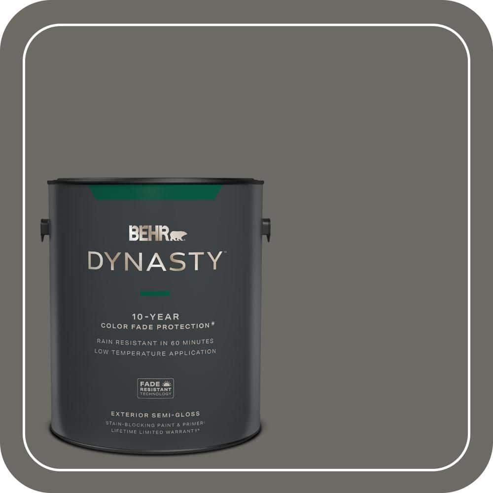 BEHR DYNASTY 1 gal. #PPU18-18 Mined Coal Semi-Gloss Exterior Stain-Blocking Paint & Primer