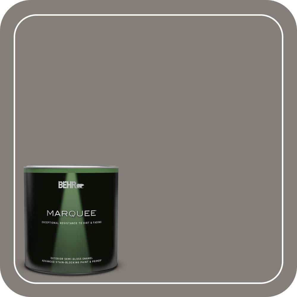 BEHR MARQUEE 1 qt. #PPU18-17 Suede Gray Semi-Gloss Enamel Exterior Paint & Primer