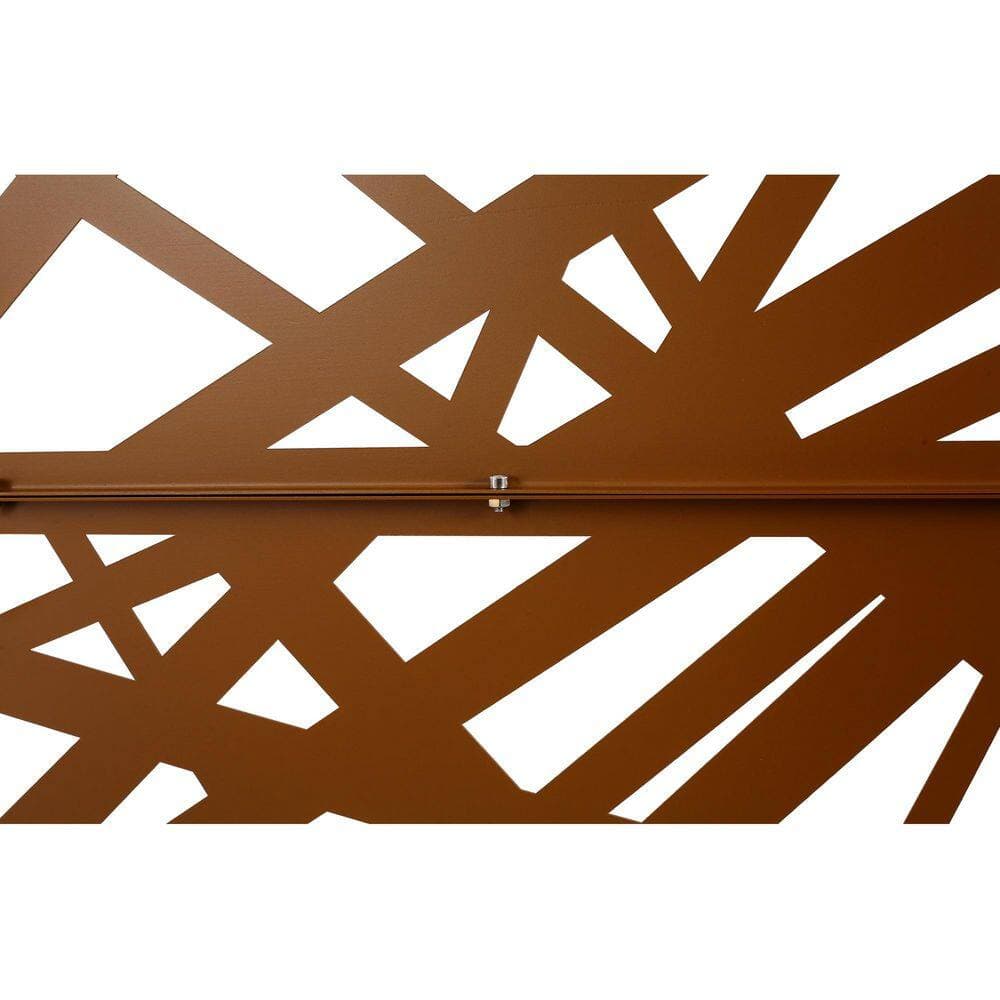 Staykiwi 76 in. H x 48 in. W Brown Steel Outdoor Privacy Fence Screen for Deck Balcony Patio (3)