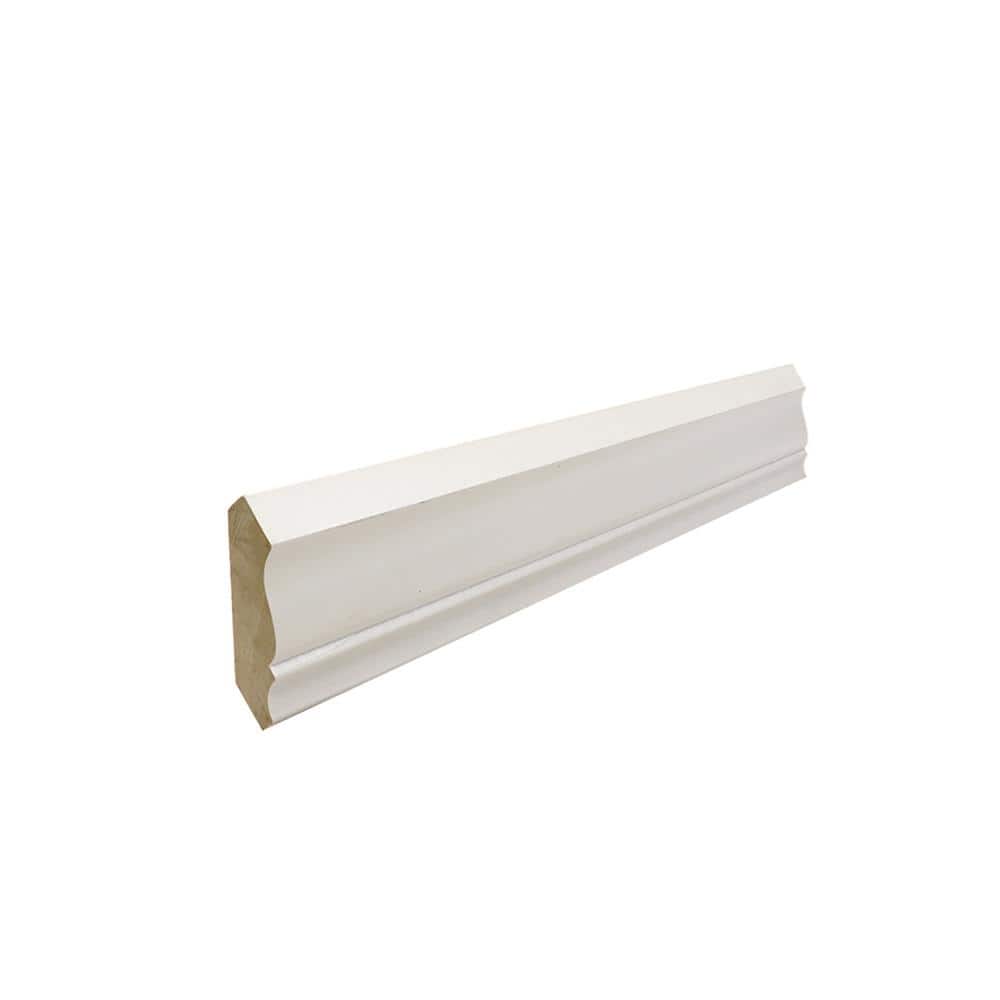 HOUSE OF FARA 9/16 in. x 3-1/4 in. x 96 in. Prefinished White Poplar Wood Finger-Joined Crown Moulding (1)