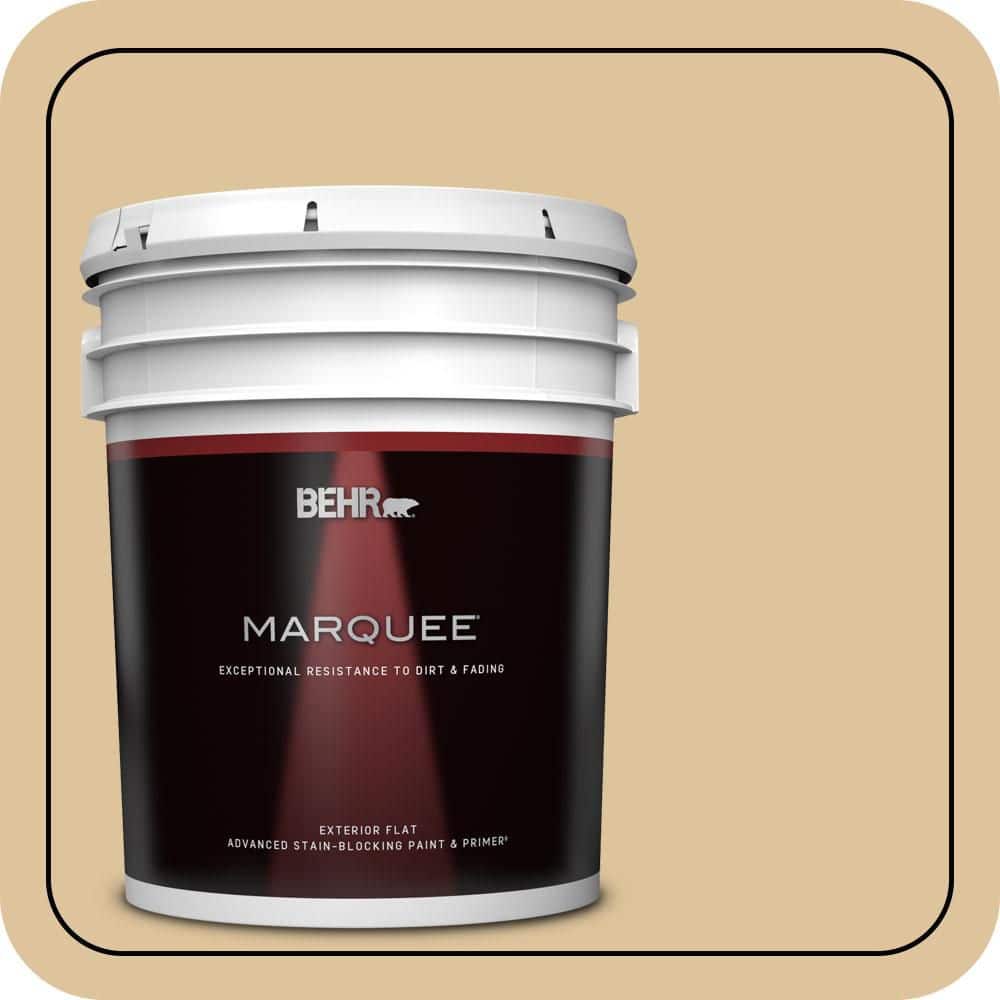 BEHR MARQUEE 5 gal. #S300-3 Almond Cookie Flat Exterior Paint & Primer