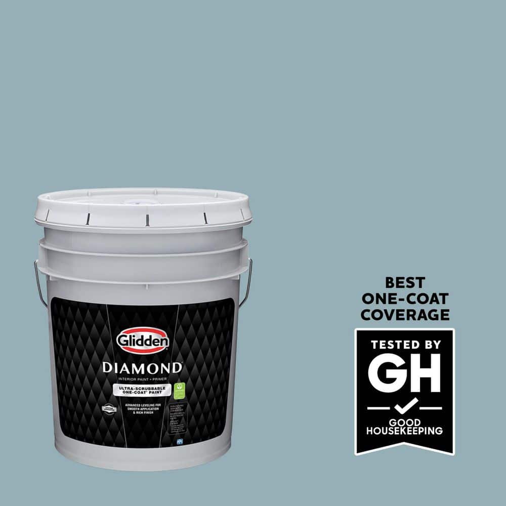 Glidden Diamond 5 gal. PPG1149-4 Mountain Stream Flat Interior Paint with Primer