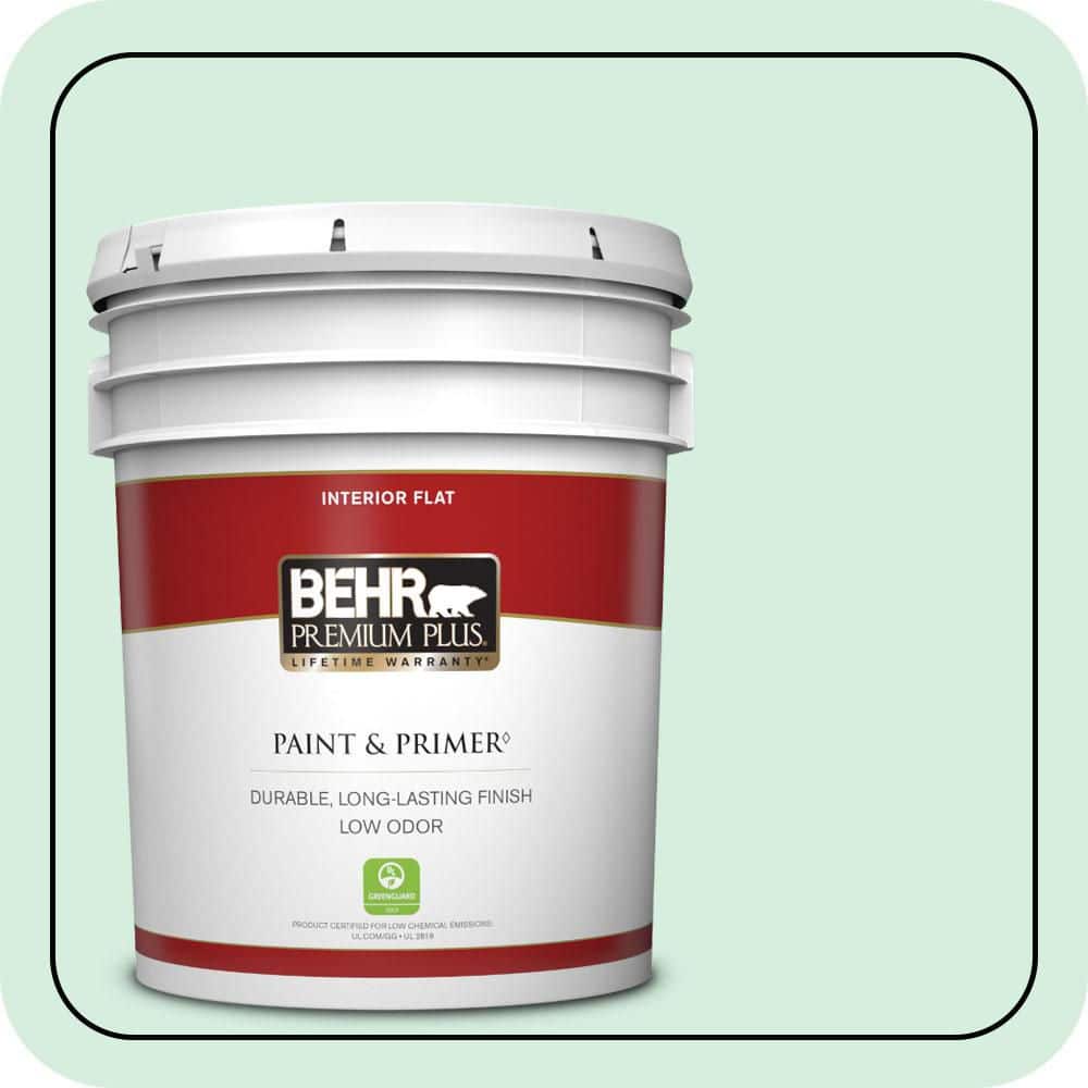 BEHR PREMIUM PLUS 5 gal. #470C-2 Winter Fresh Flat Low Odor Interior Paint & Primer