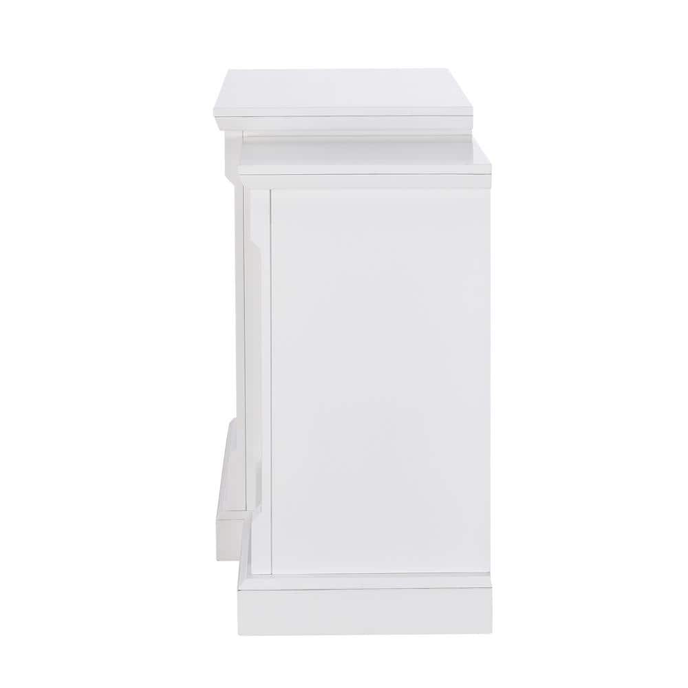 Southern Enterprises Nassau 71.75 in. W Faux Stone Electric Fireplace with Bookcases in White (3)