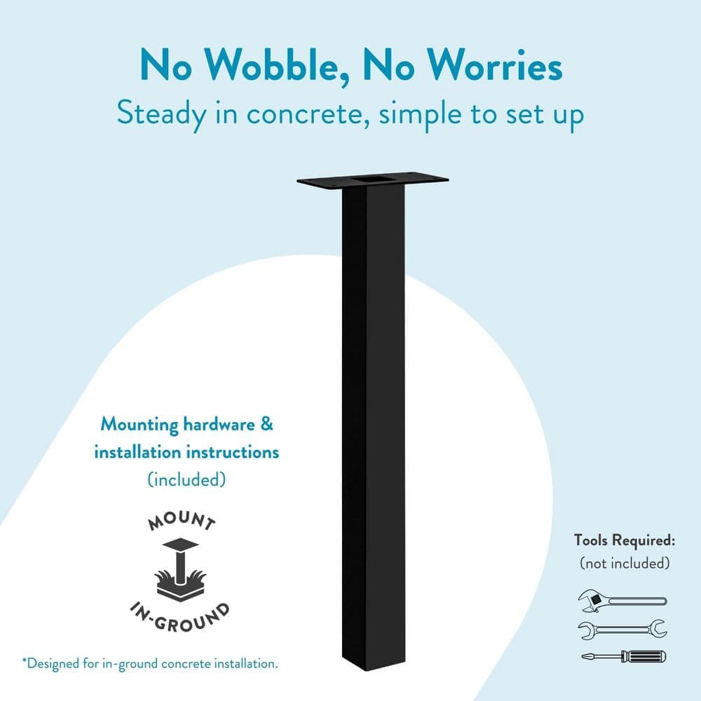 Architectural Mailboxes 46-1/2 in. Standard In-Ground Post in Black (3)