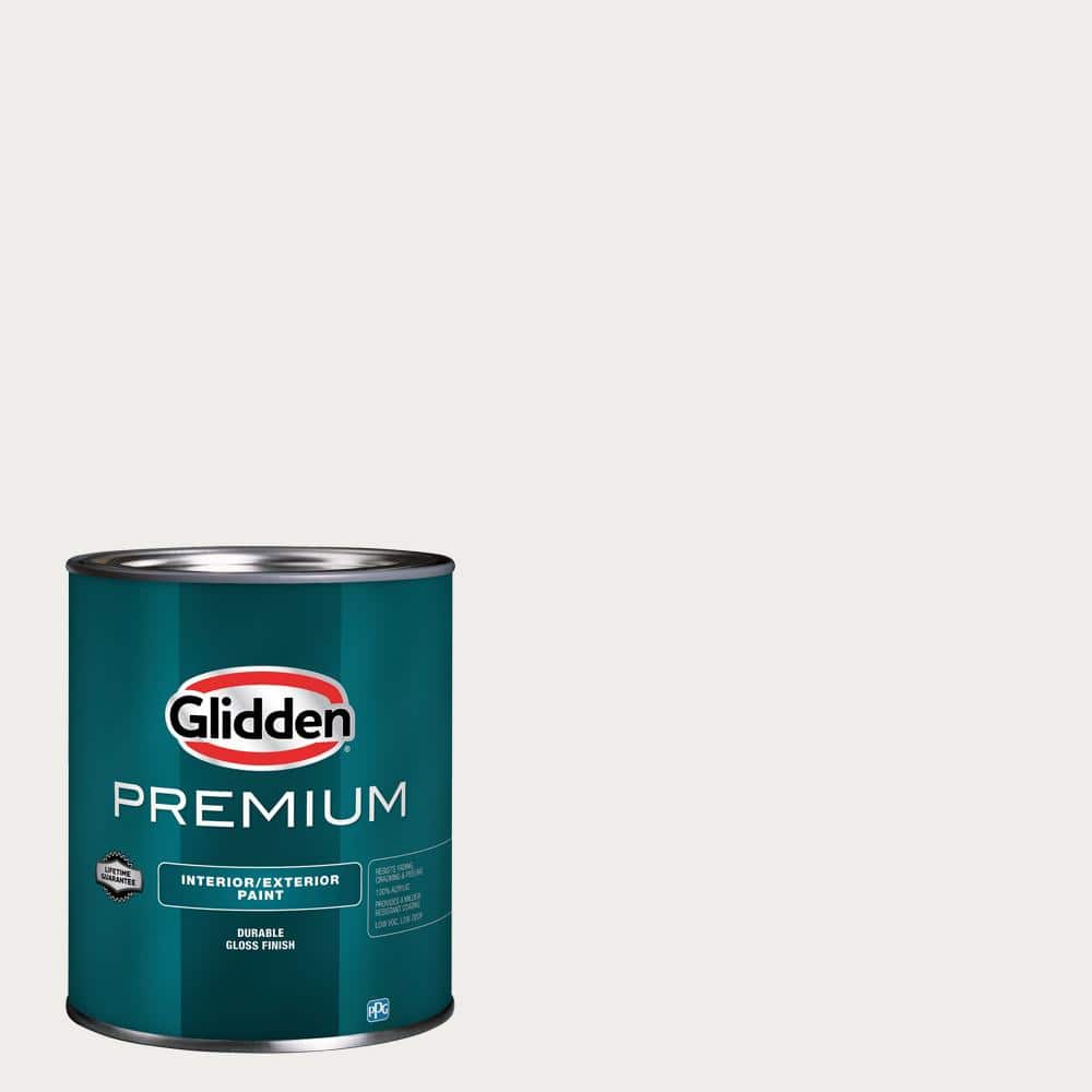 Glidden Premium 1 qt. Snow Storm PPG1172-1 High Gloss Interior/Exterior Trim, Door and Cabinet Paint