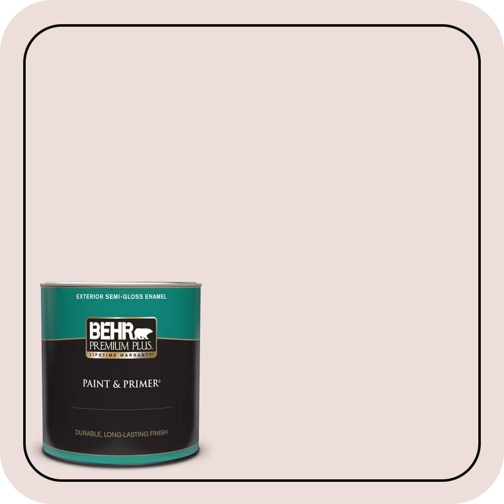 BEHR PREMIUM PLUS 1 qt. #N160-1 Cameo Stone Semi-Gloss Enamel Exterior Paint & Primer