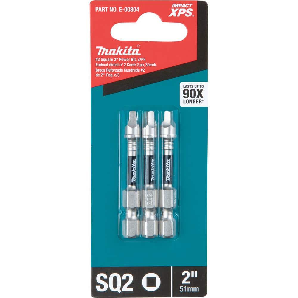 Makita Impact XPS #2 Square 2 in. Power Bit (3-Pack) (3)
