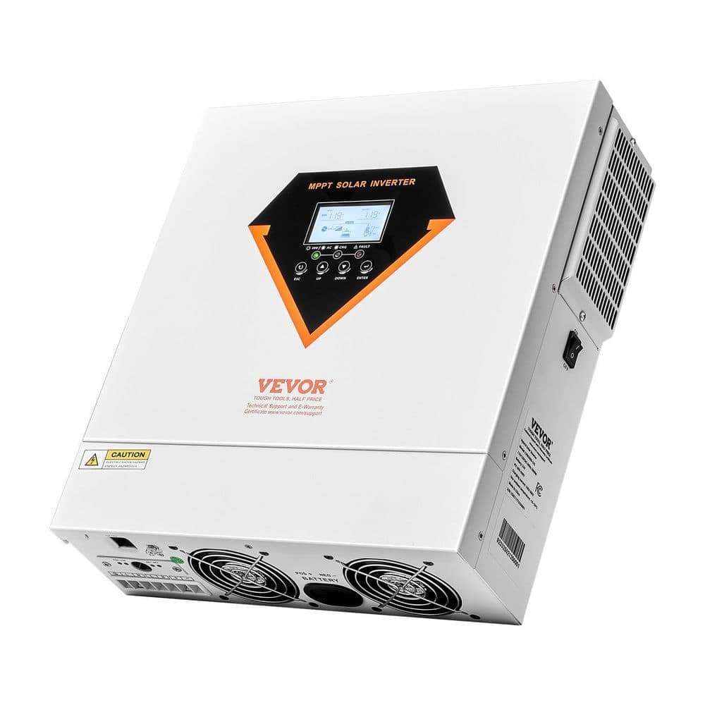 VEVOR Hybrid Solar Inverter 3000-Watt All in One Sine Wave Power Inverter Charger Kit 24-Volt DC to 110/120-Volt AC OffGrid