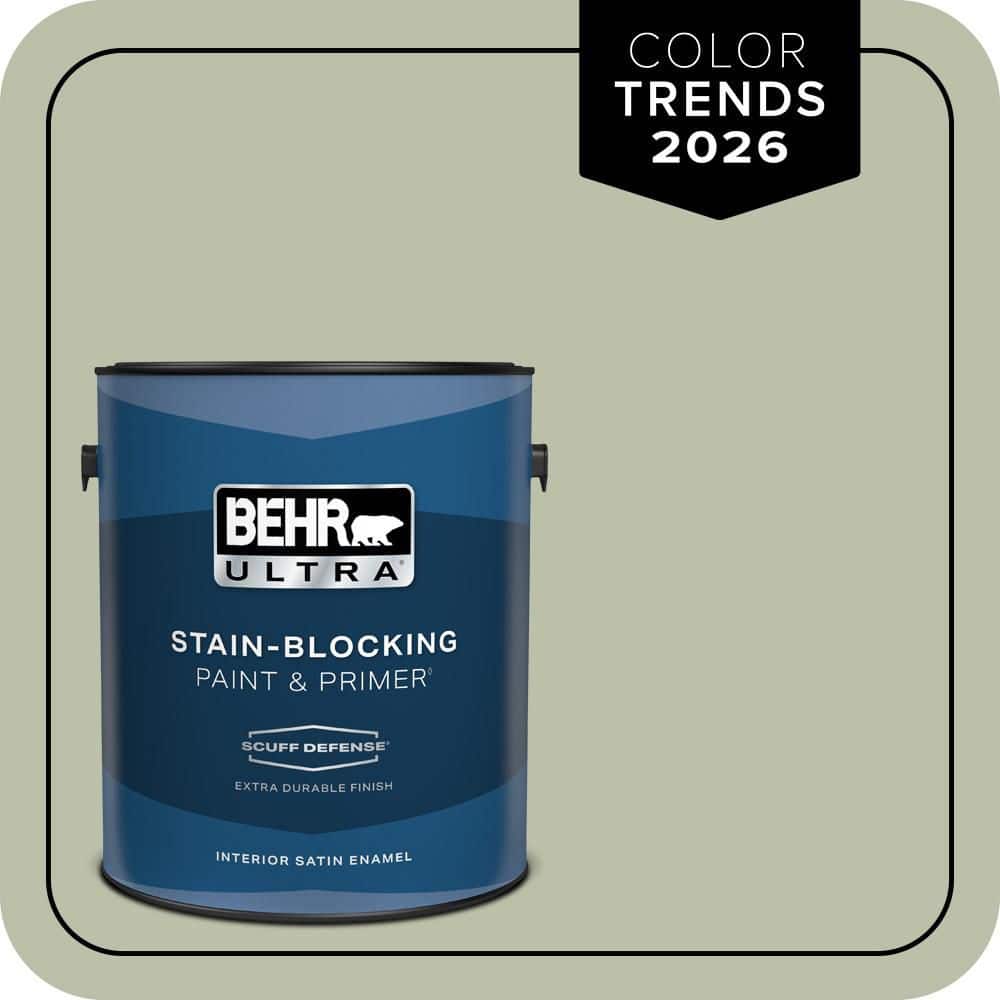 BEHR ULTRA 1 gal. #S380-3 Urban Nature Extra Durable Satin Enamel Interior Paint & Primer