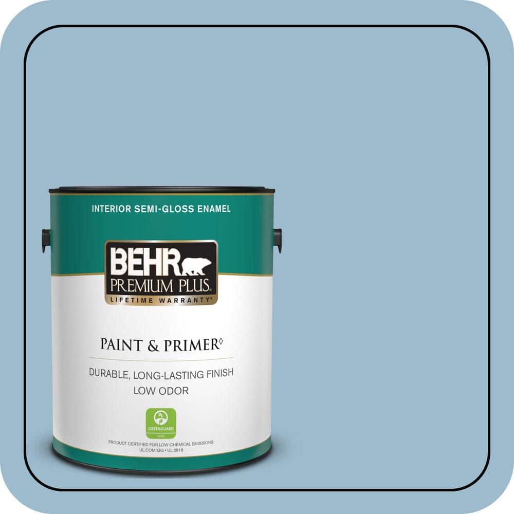 BEHR PREMIUM PLUS 1 gal. #S500-3 Partly Cloudy Semi-Gloss Enamel Low Odor Interior Paint & Primer