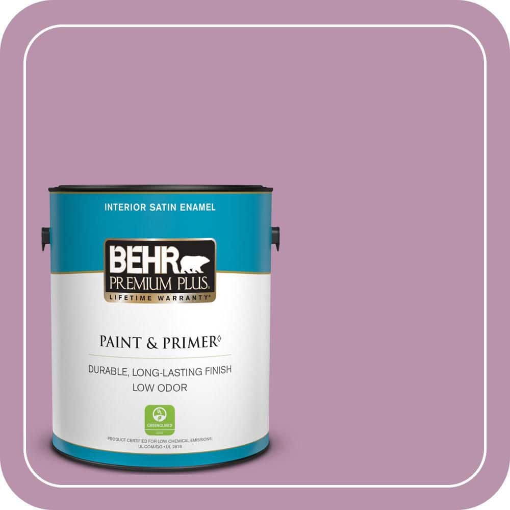 BEHR PREMIUM PLUS 1 gal. #680D-5 Bed of Roses Satin Enamel Low Odor Interior Paint & Primer