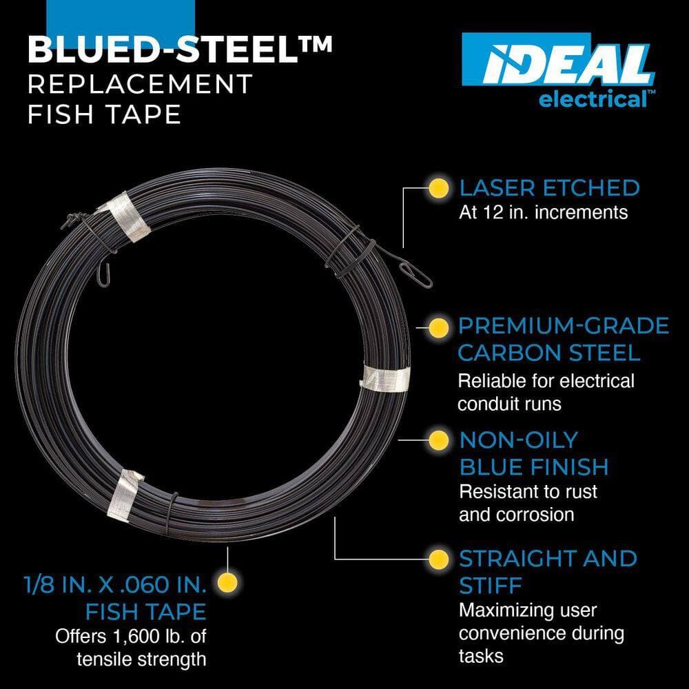 IDEAL 200 ft. x 1/4 in. x 0.060 in. Blued Steel Fish Tape Replacement (2)