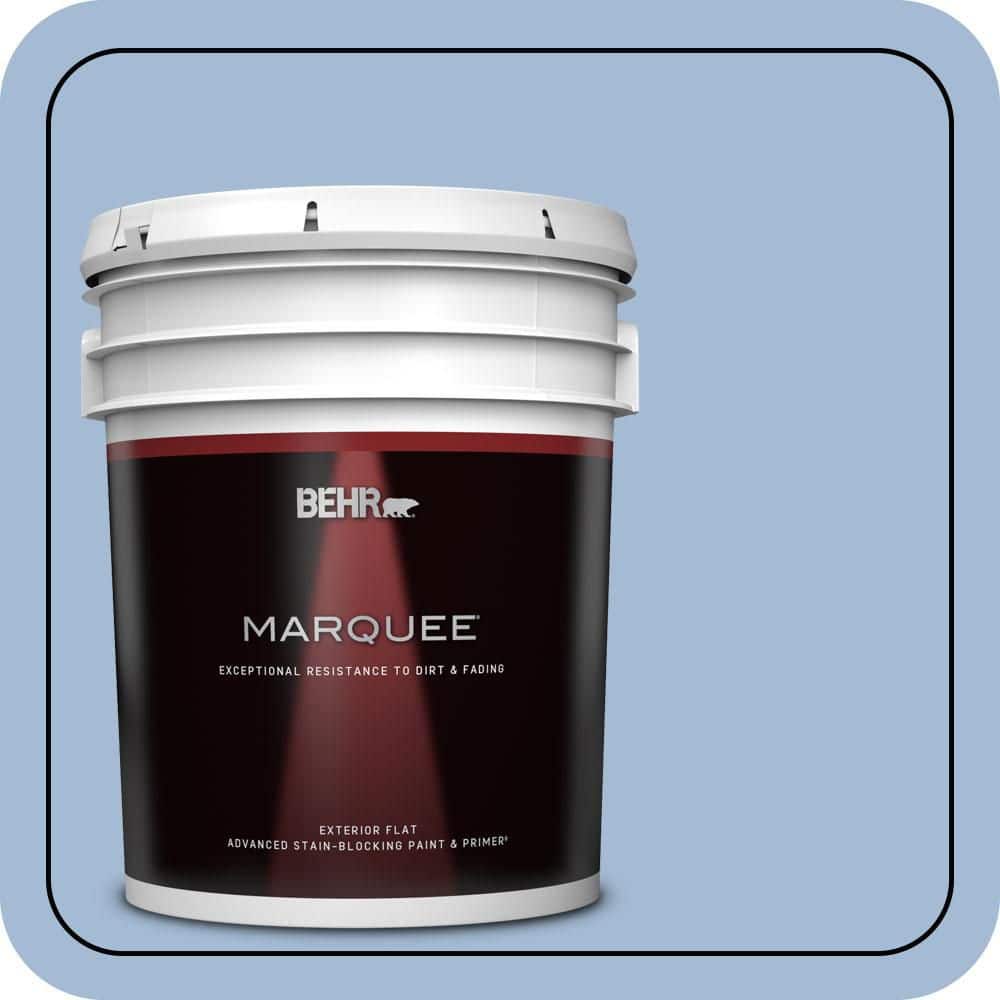 BEHR MARQUEE 5 gal. #M530-3 Perennial Blue Flat Exterior Paint & Primer