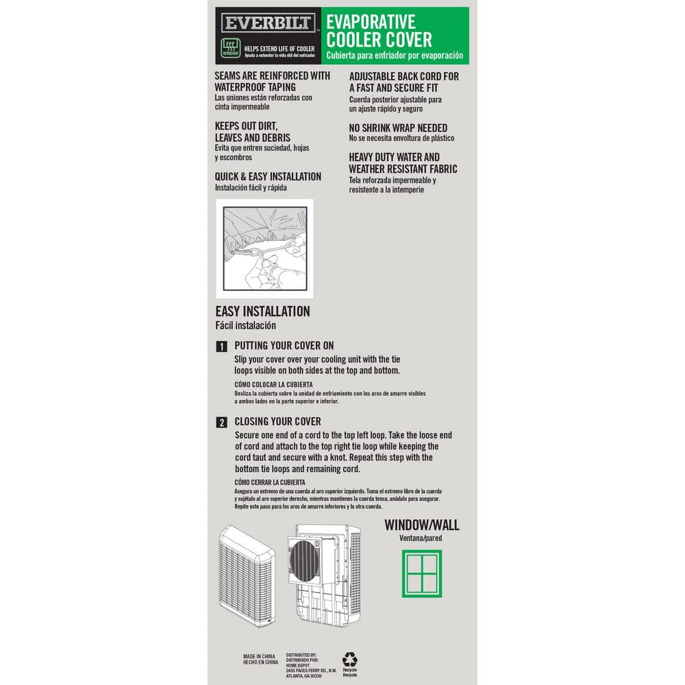 Everbilt Window/Wall Evaporative Cooler Cover (2)