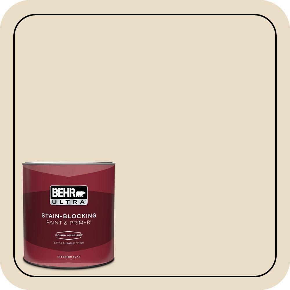 BEHR ULTRA 1 qt. #N290-2 Authentic Tan Extra Durable Flat Interior Paint & Primer (1)