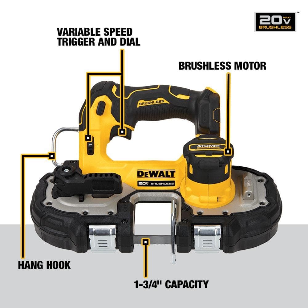 DEWALT ATOMIC 20V MAX Cordless Brushless Compact 1-3/4 in. Bandsaw (Tool Only) (3)