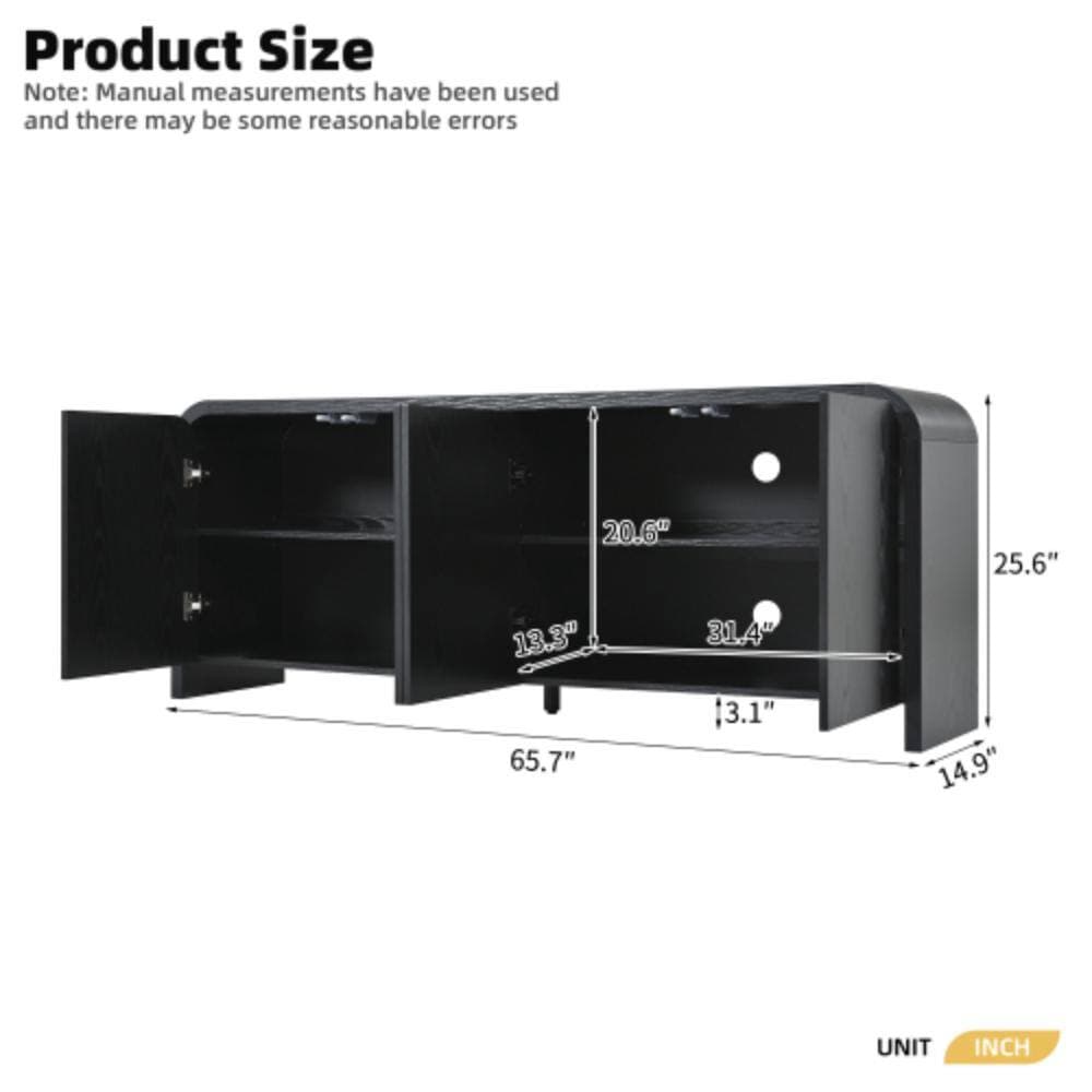 Unbranded 65.74 in. W x 14.9 in. D x 25.5 in. H Bathroom Black Linen Cabinet (2)