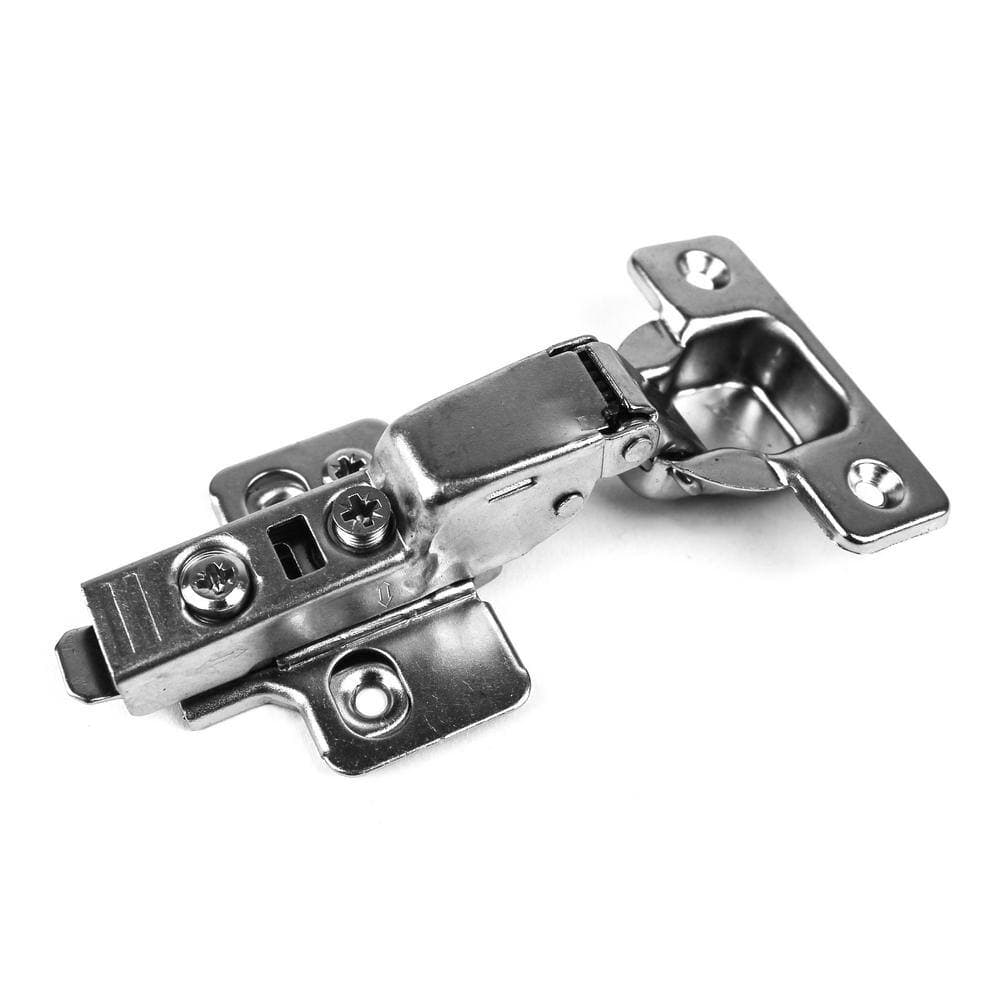 Unbranded 110-Degree 35 mm Half Overlay Soft Close Frameless Cabinet Hinges with Installation Screws (20-Pairs) (2)