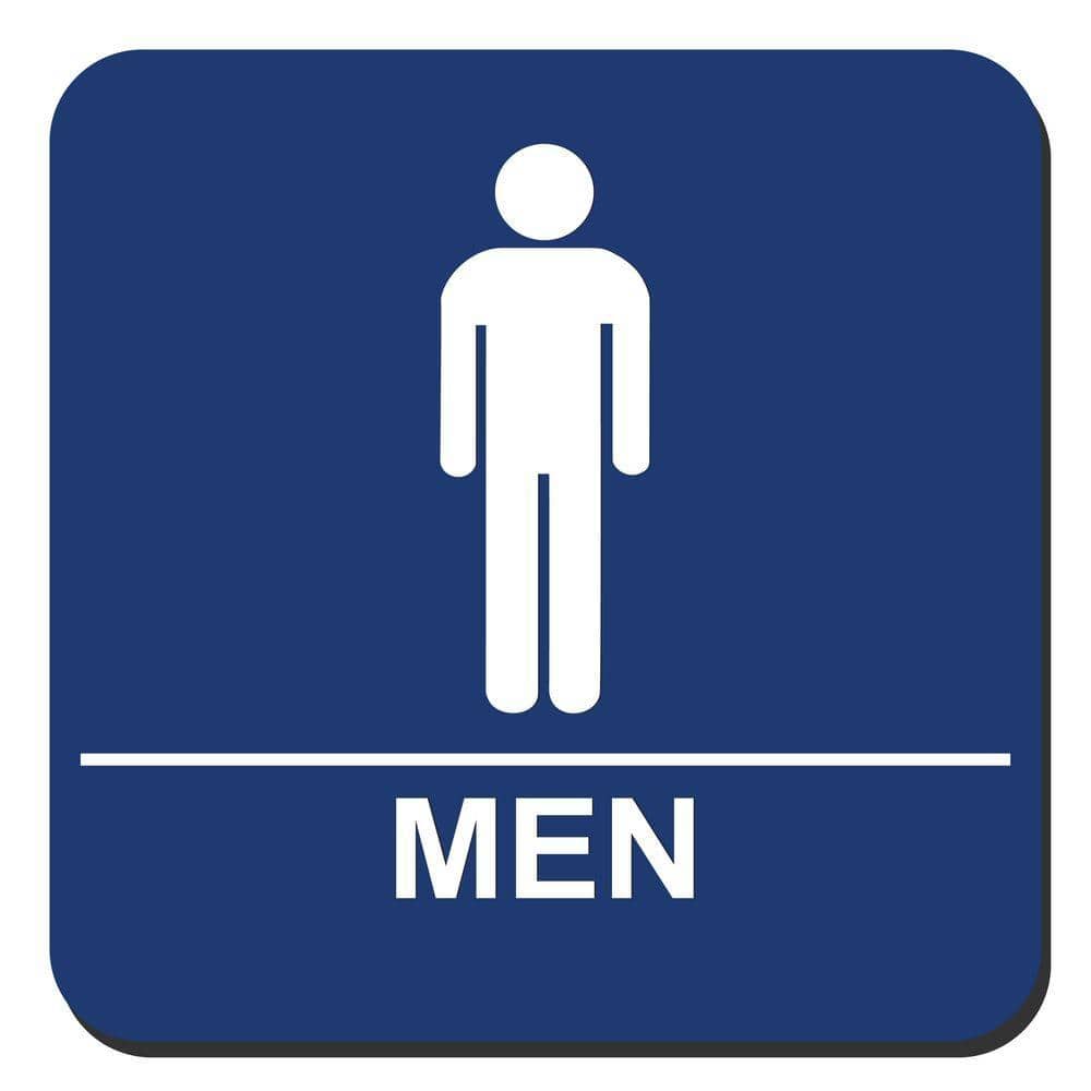 Lynch Sign 8 in. x 8 in. Blue Plastic with Men Symbol Sign