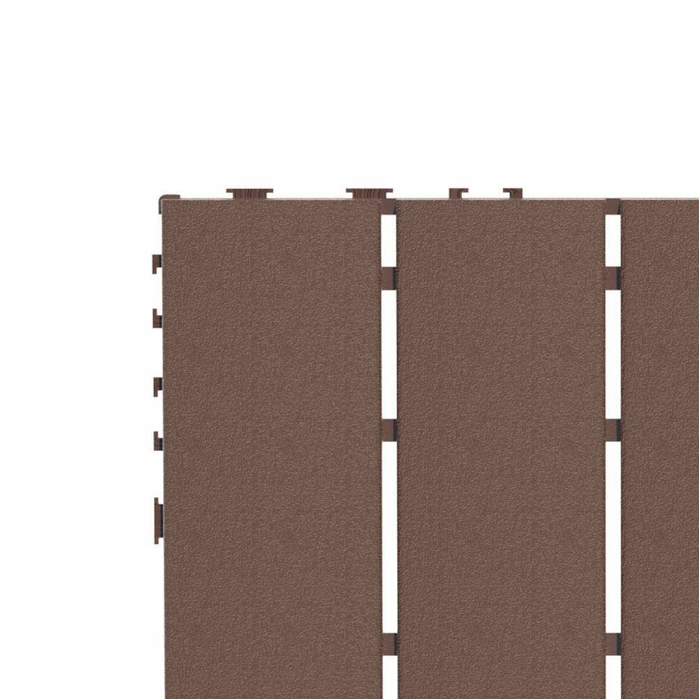 Amucolo 12 in. x 12 in. Waterproof Plastic Interlocking Deck Tiles in Brown for Poolside Balcony Backyard (Set of 44 Tiles) (3)